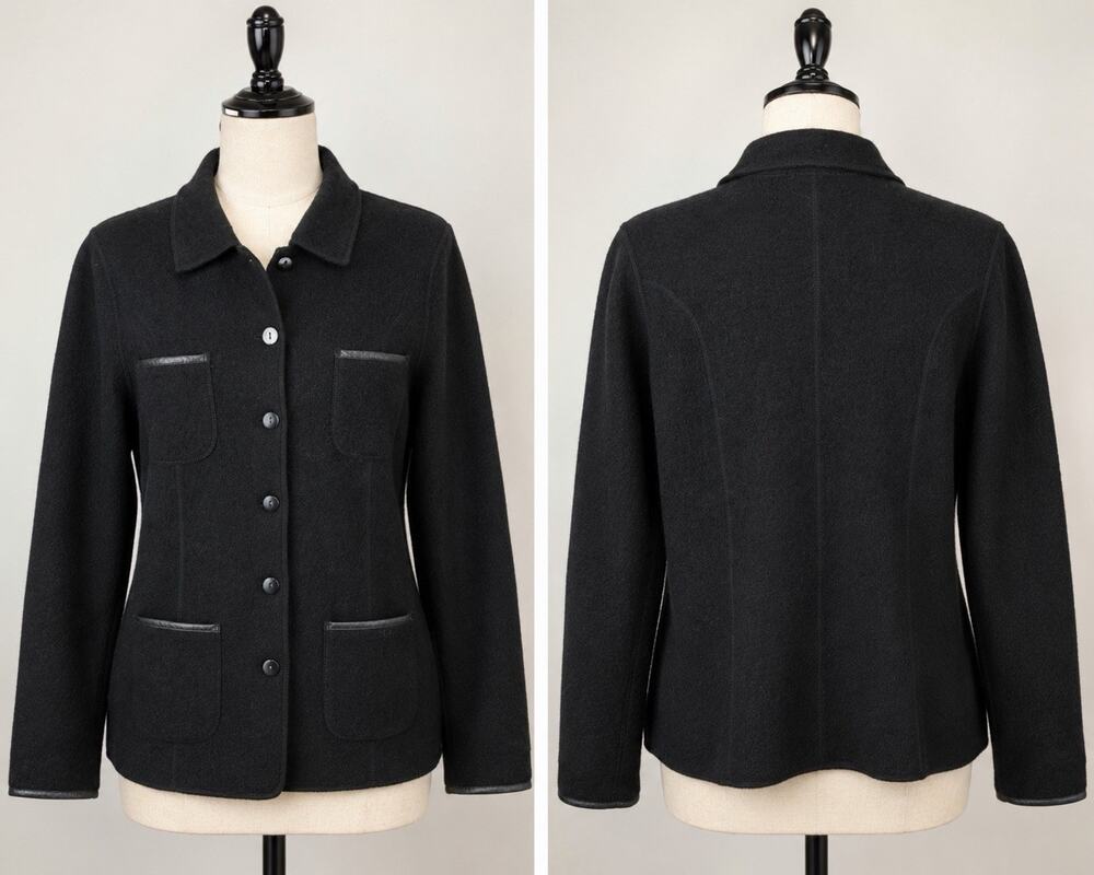 Charter Club 100% Wool Buttons Cardigan Black S/P